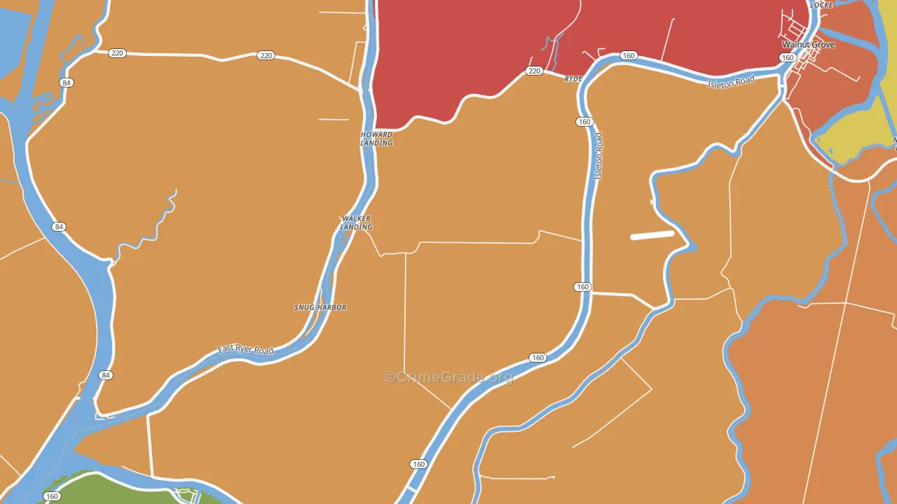 Walker Landing, CA Map of Vandalism Rates