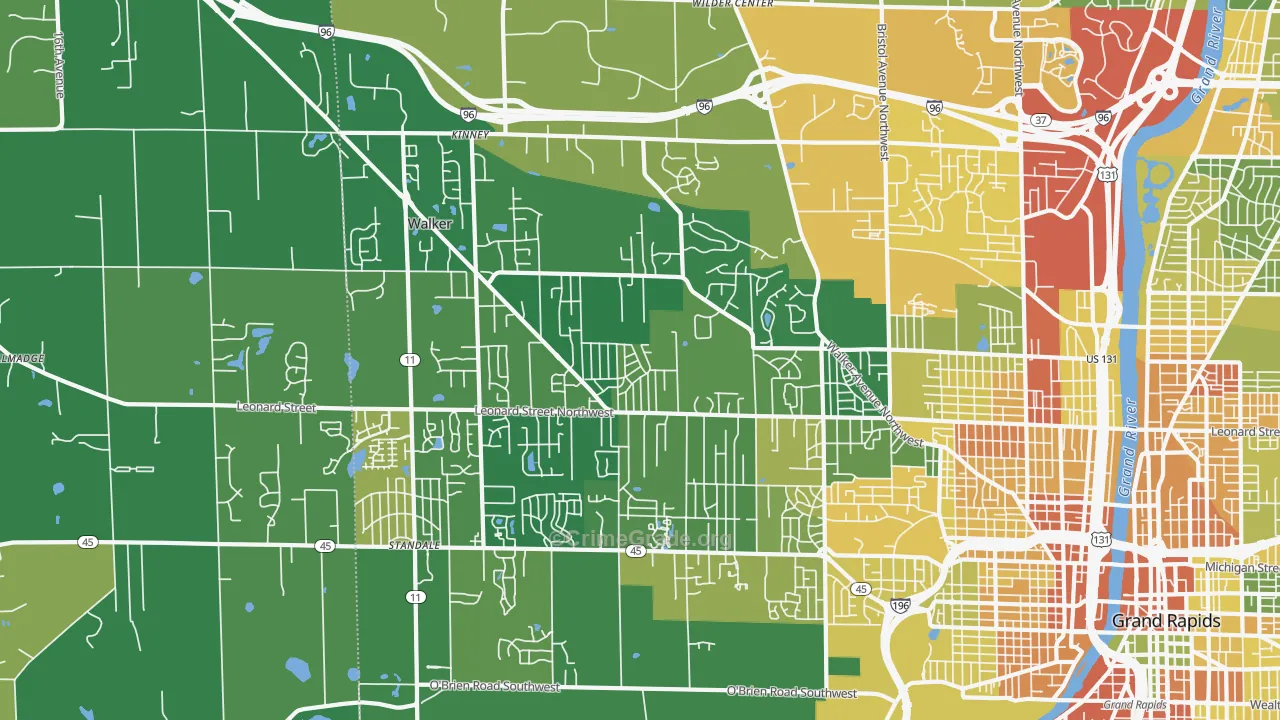 Walker, MI Map of Vandalism Rates