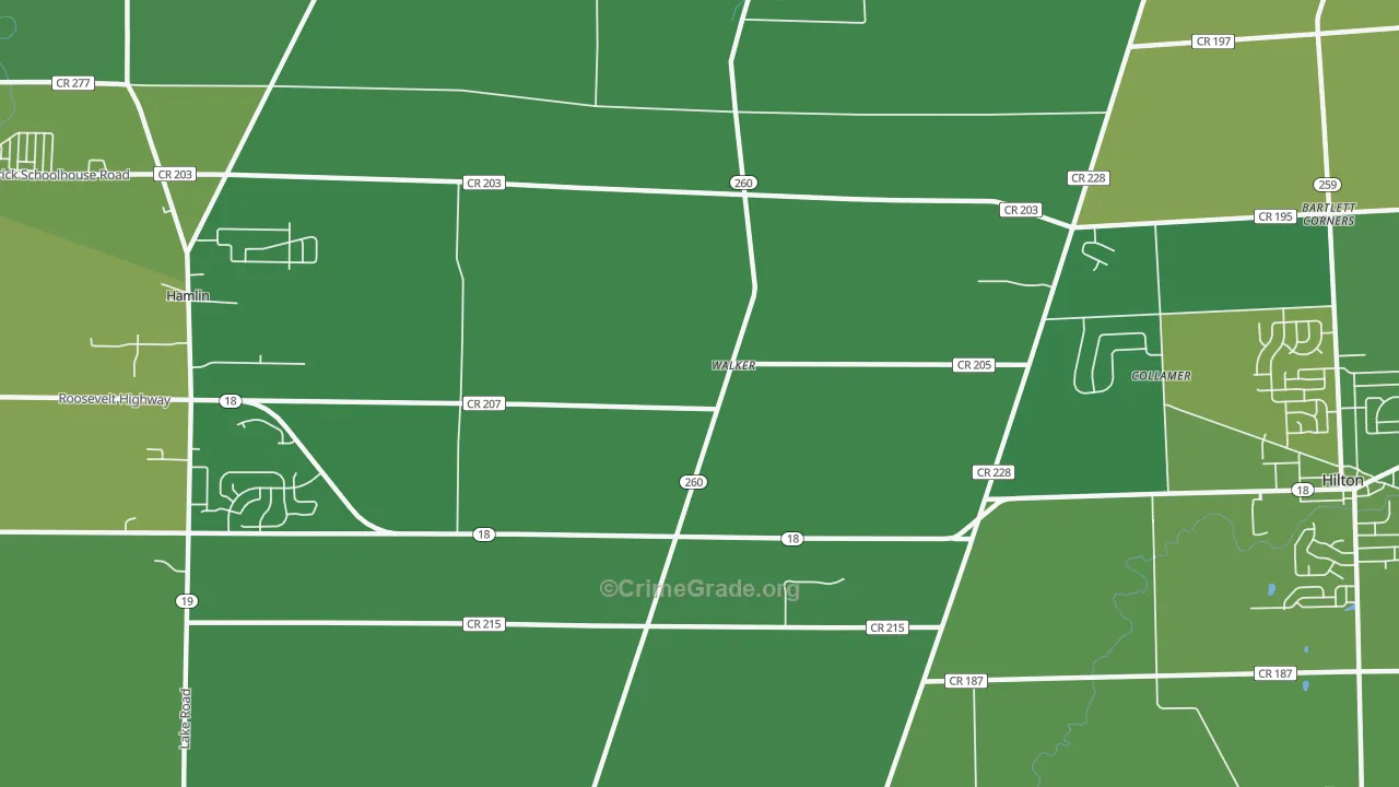 Walker, NY Map of Vandalism Rates