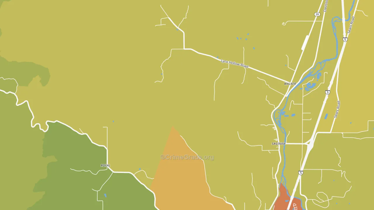 Walker, OR Map of Vandalism Rates
