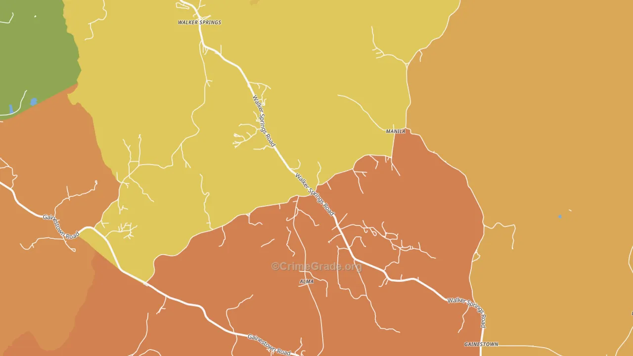 Walker Springs, AL Map of Vandalism Rates