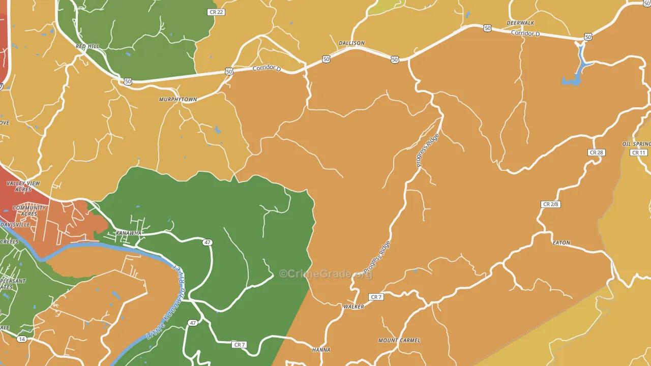 Walker, WV Map of Vandalism Rates