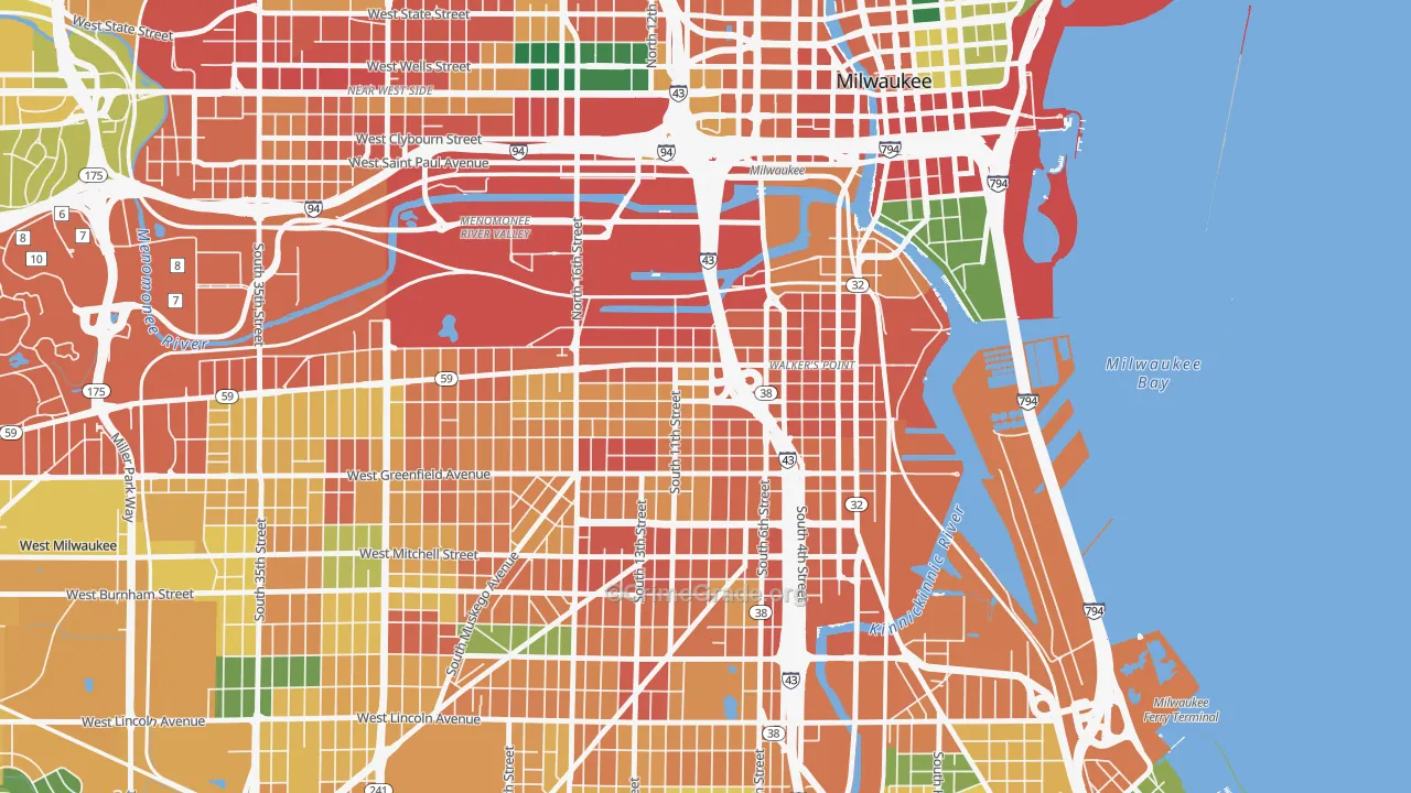 Walker's Point, Milwaukee, WI Map of Vandalism Rates