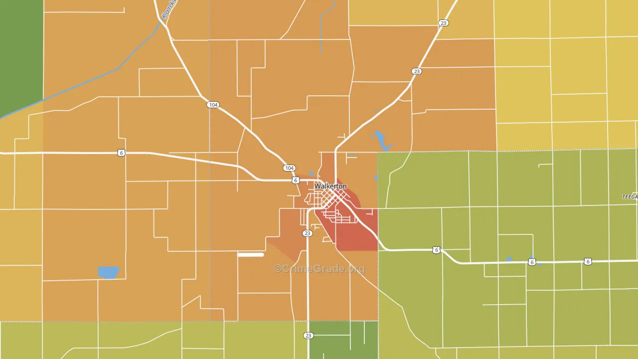 Walkerton, IN Map of Vandalism Rates