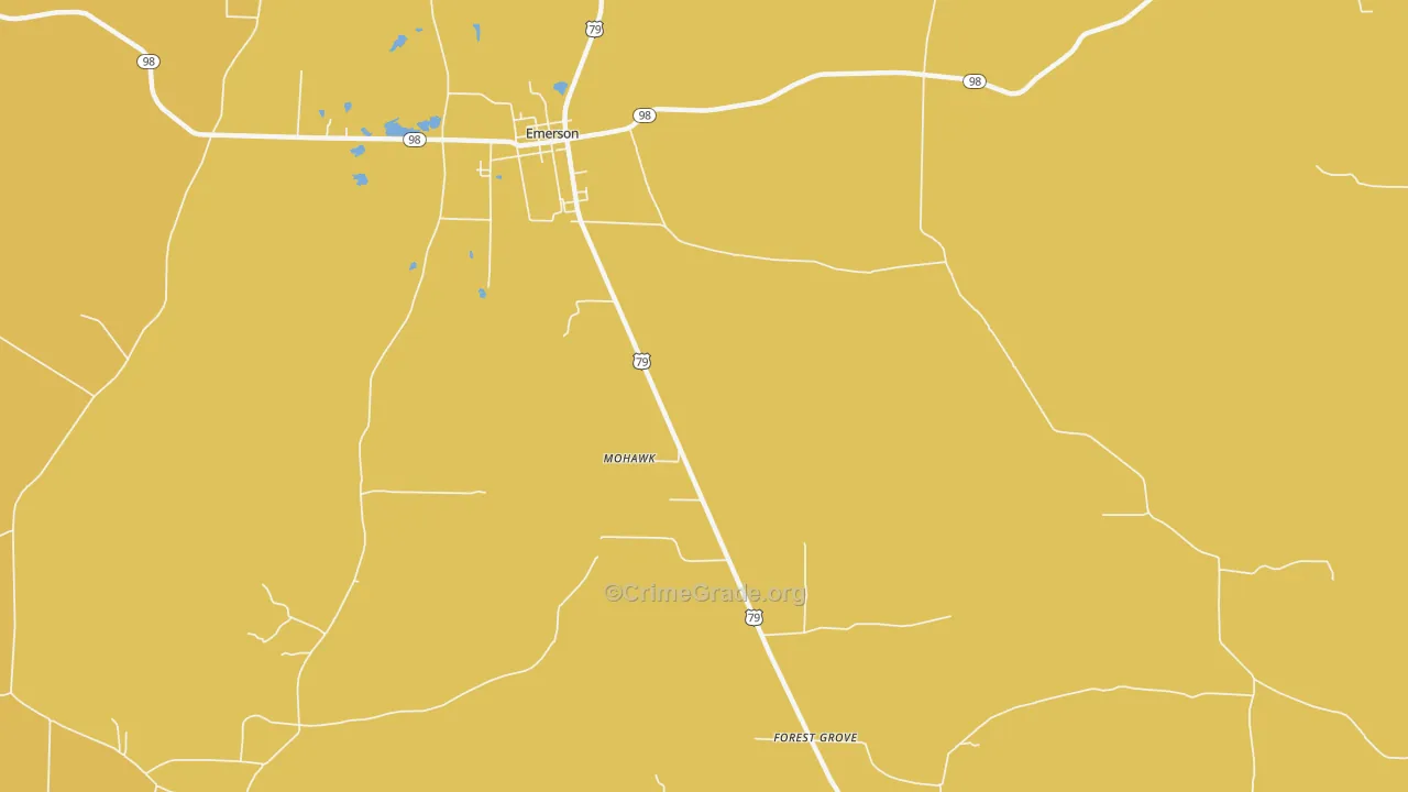 Walkerville, AR Map of Vandalism Rates