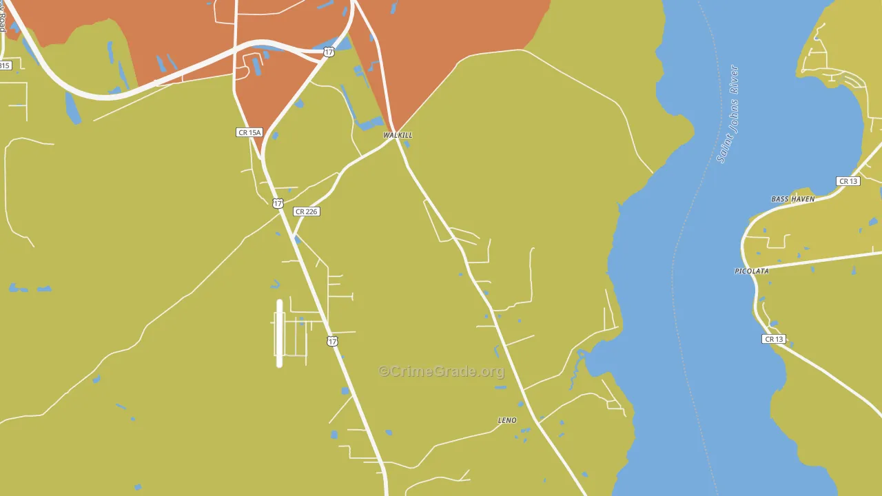 Walkill, FL Map of Vandalism Rates