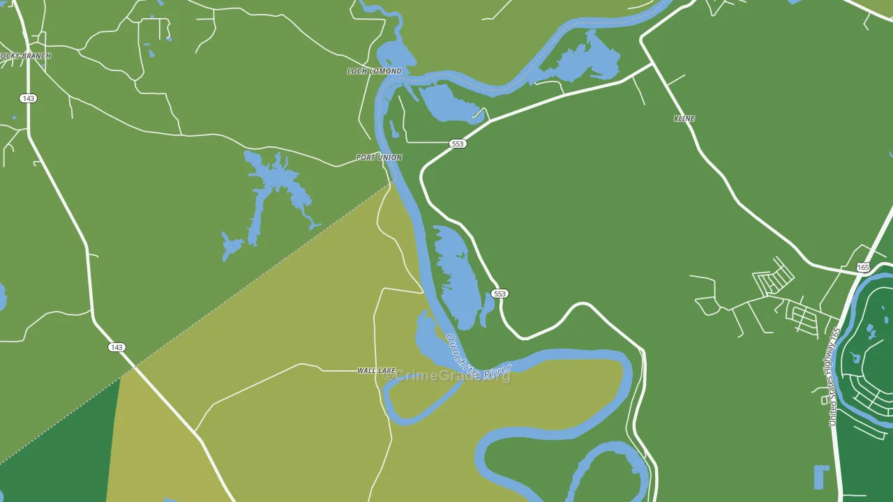 Wall Lake, LA Map of Vandalism Rates