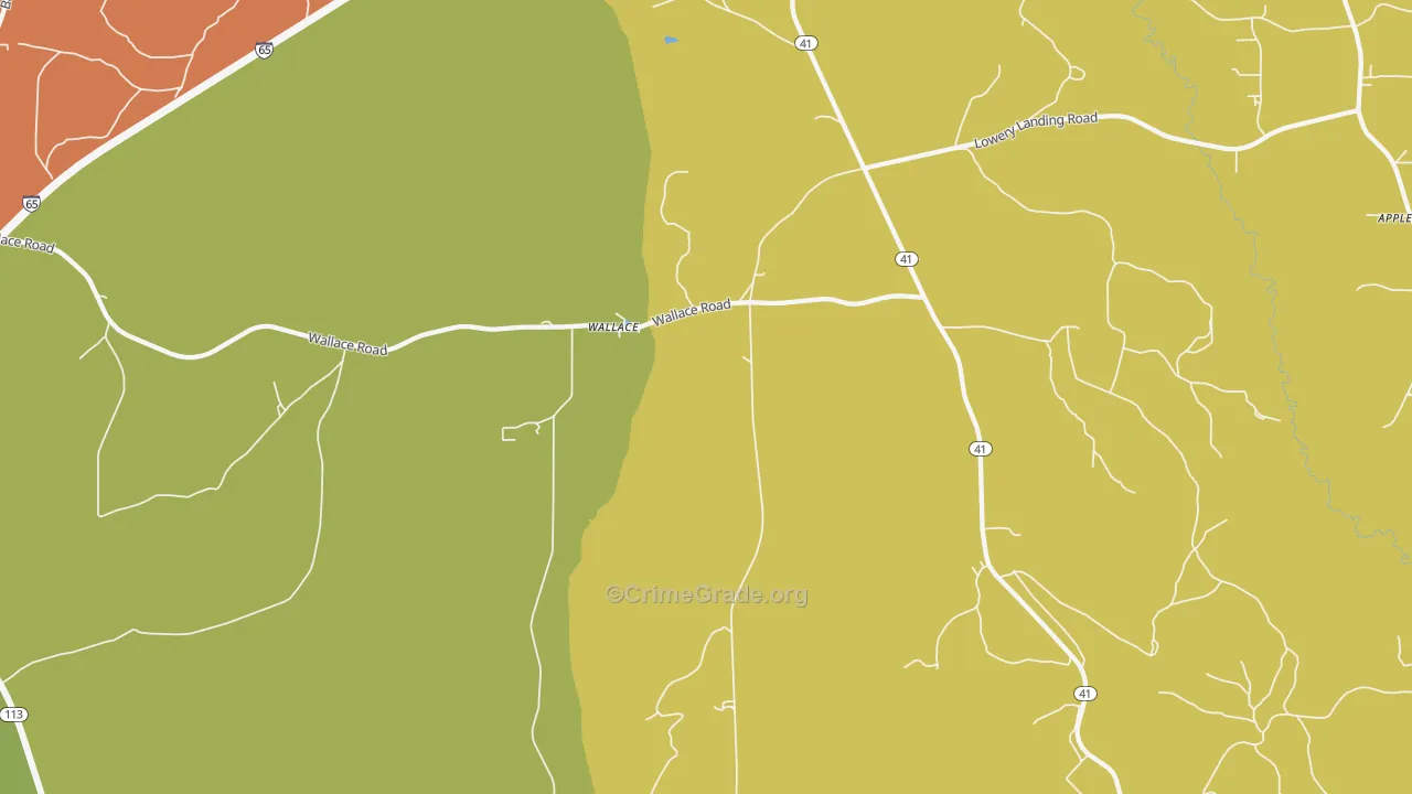 Wallace, AL Map of Vandalism Rates