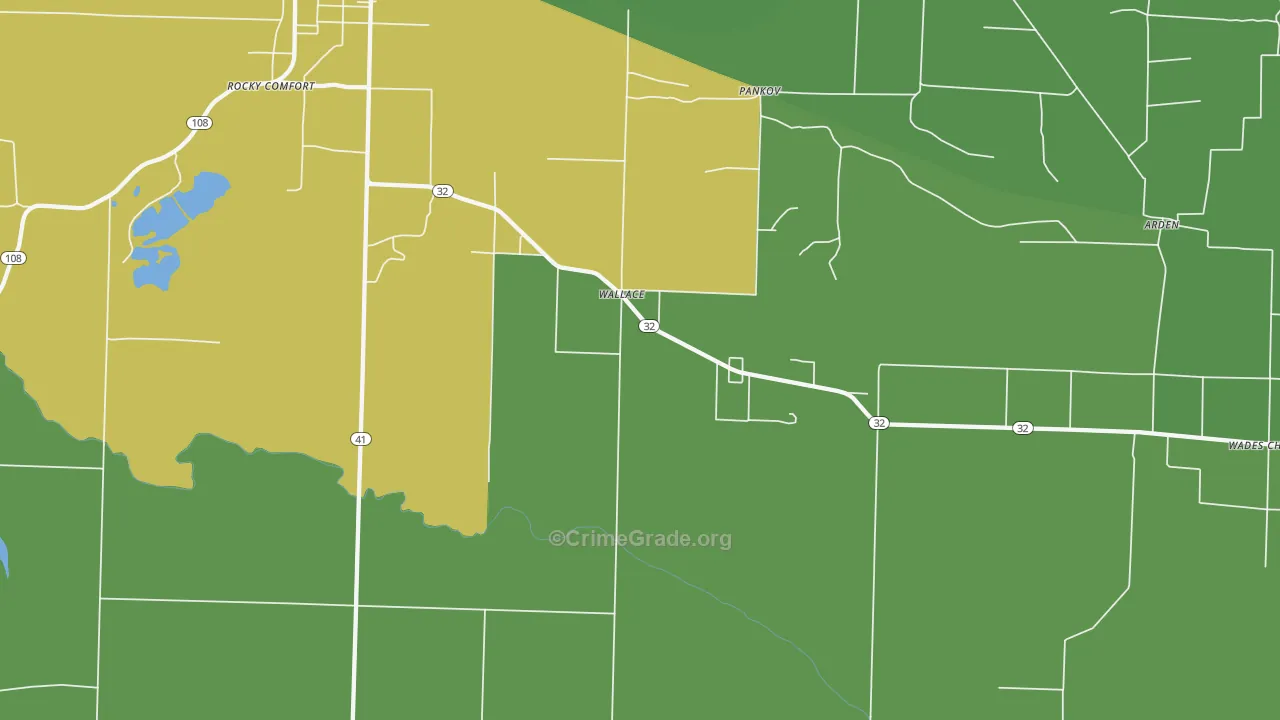 Wallace, AR Map of Vandalism Rates