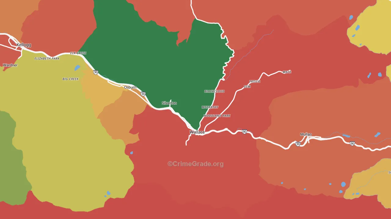 Wallace, ID Map of Vandalism Rates