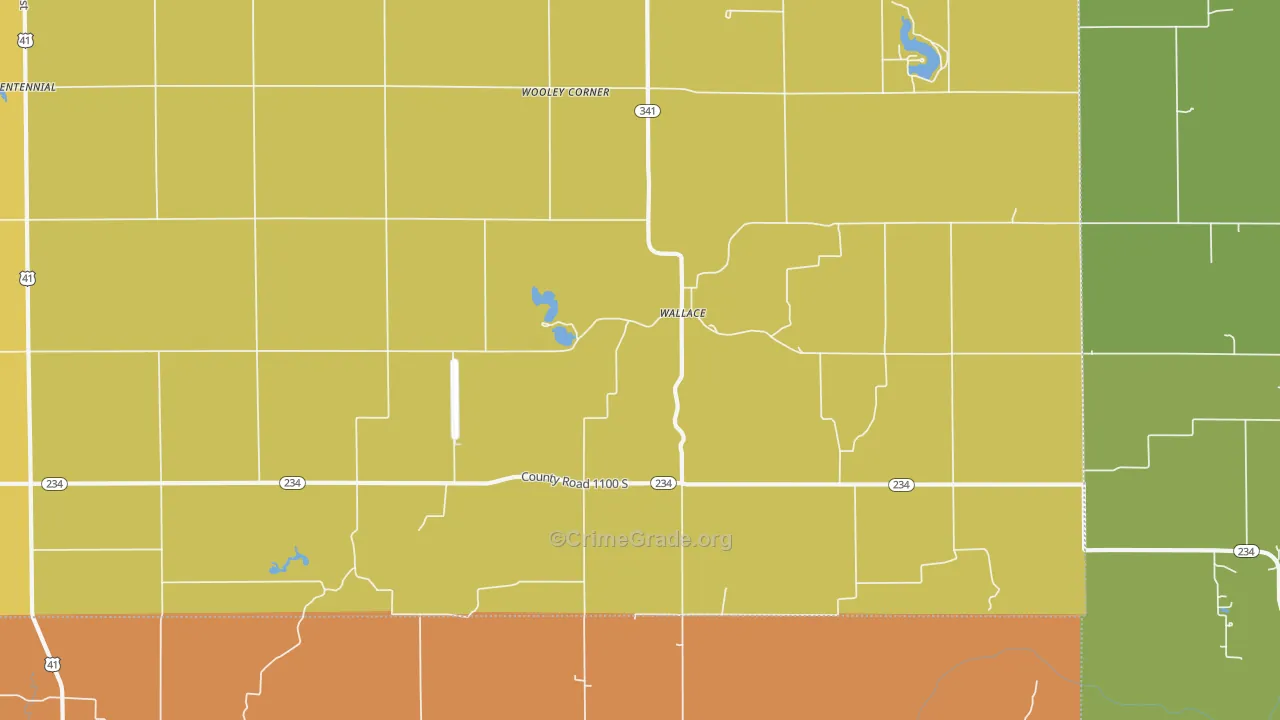Wallace, IN Map of Vandalism Rates