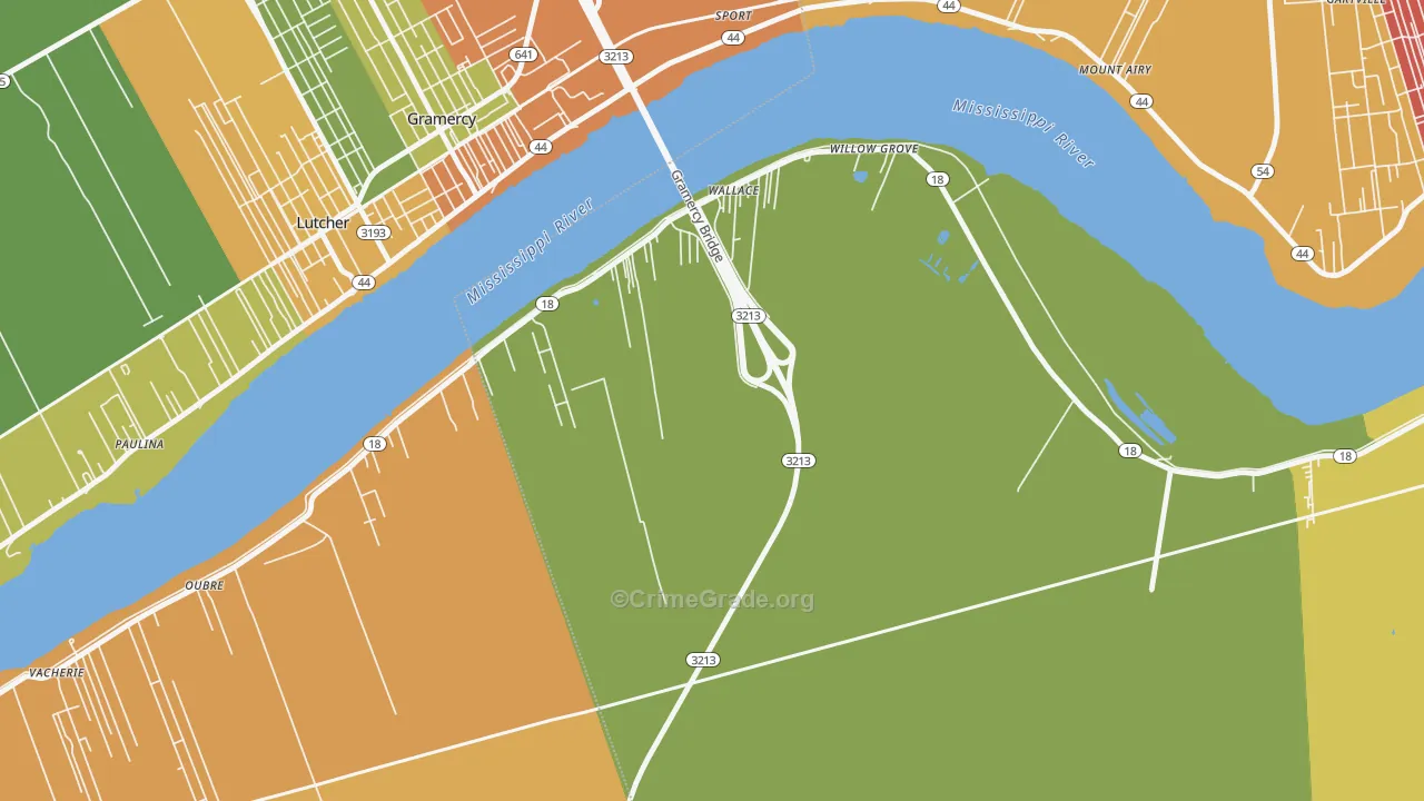Wallace, LA Map of Vandalism Rates