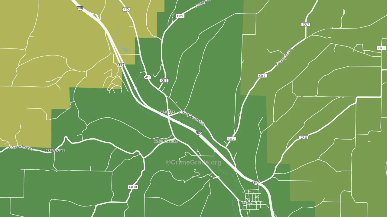 Wallace, NY Map of Vandalism Rates