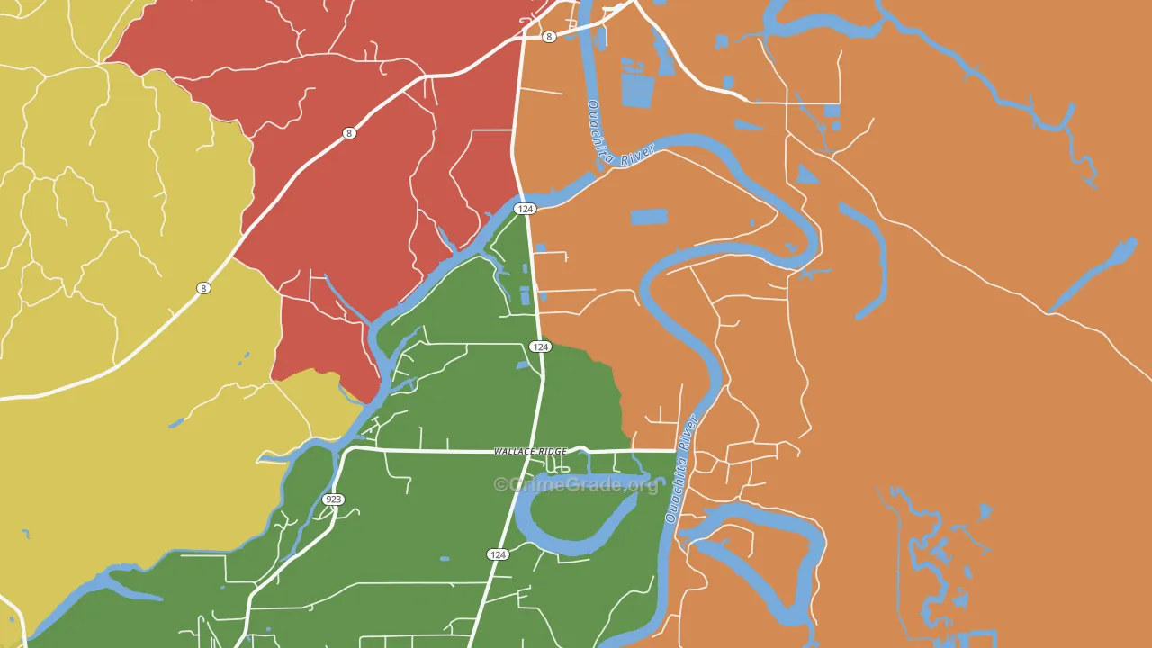 Wallace Ridge, LA Map of Vandalism Rates