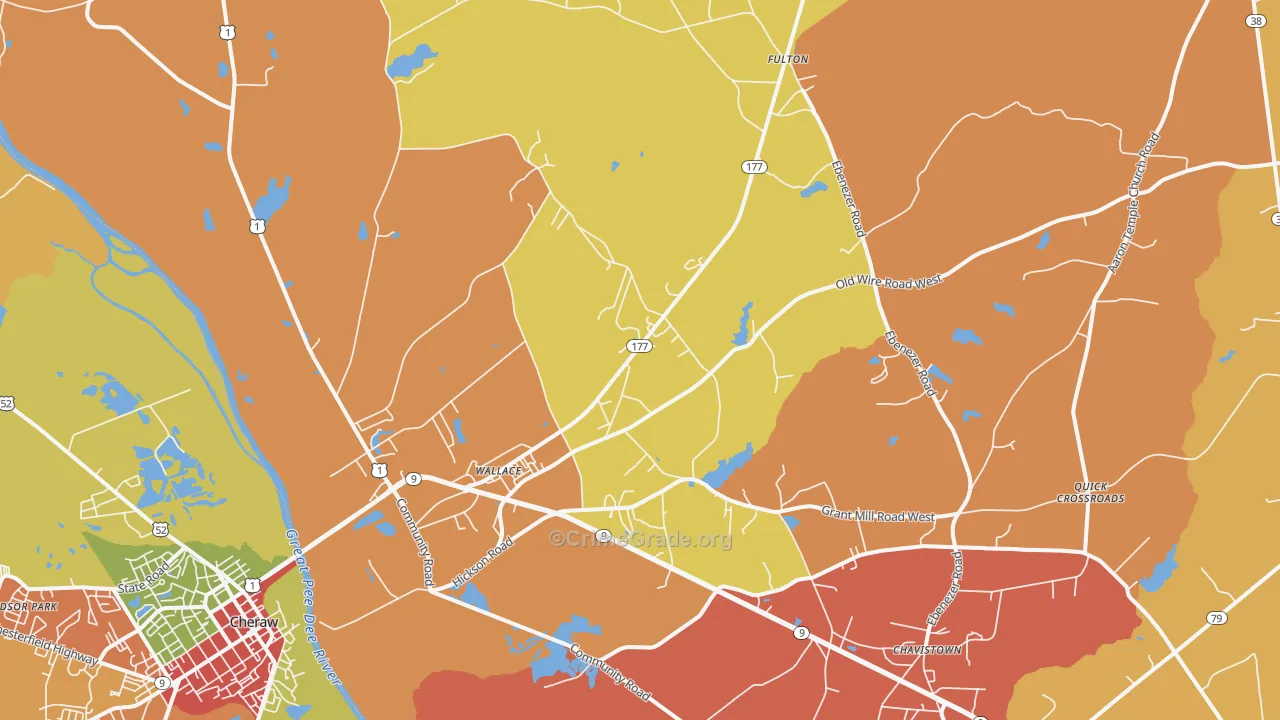 Wallace, SC Map of Vandalism Rates
