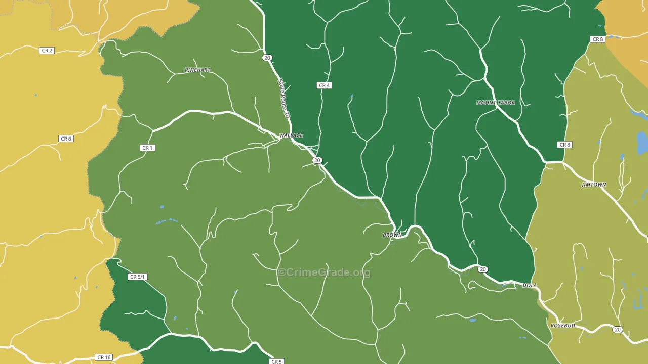 Wallace, WV Map of Vandalism Rates
