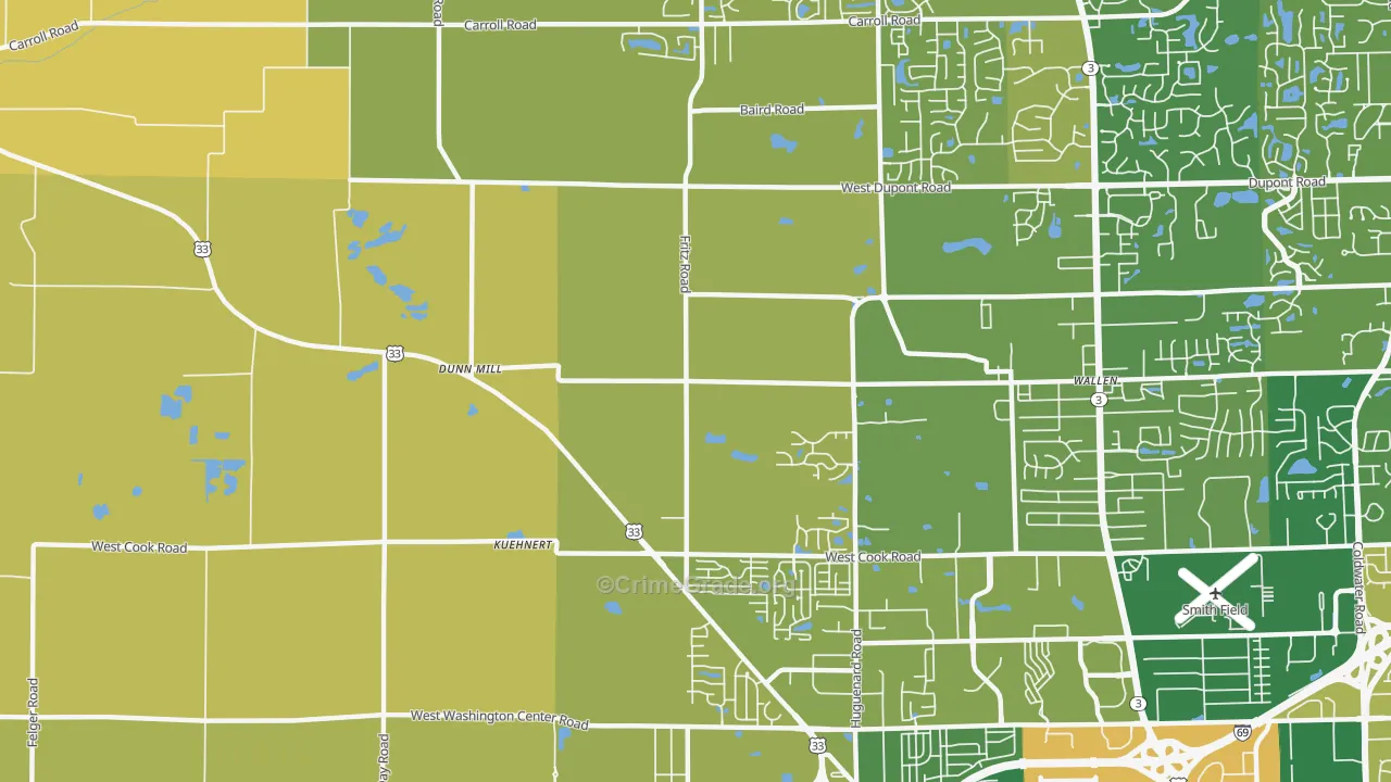 Wallen, IN Map of Vandalism Rates