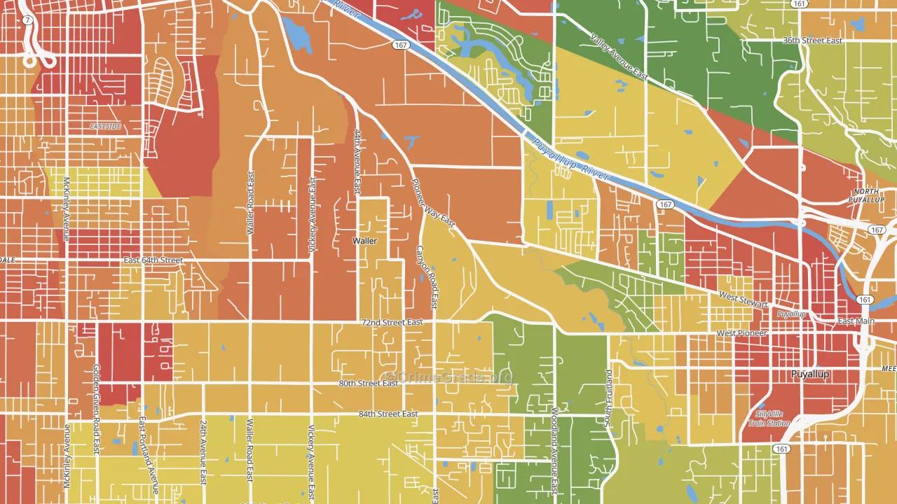 Waller, Tacoma, WA Map of Vandalism Rates