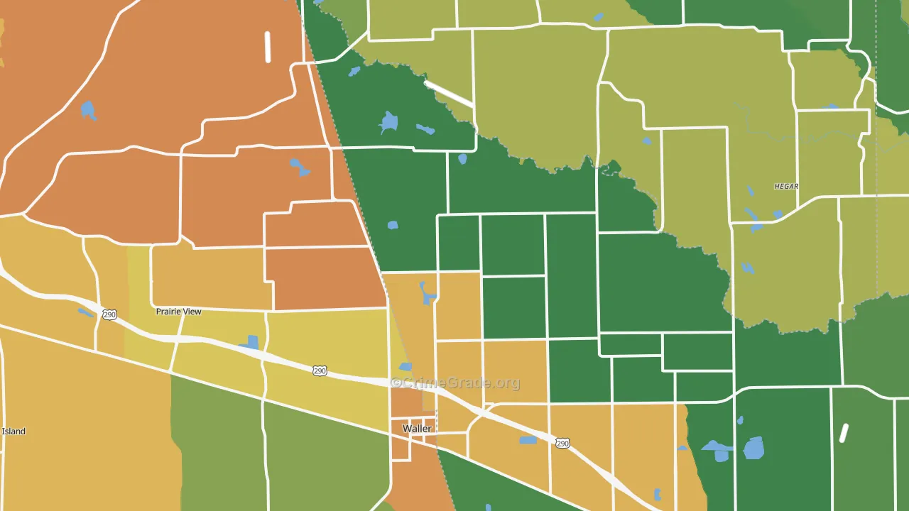 Waller, TX Map of Vandalism Rates