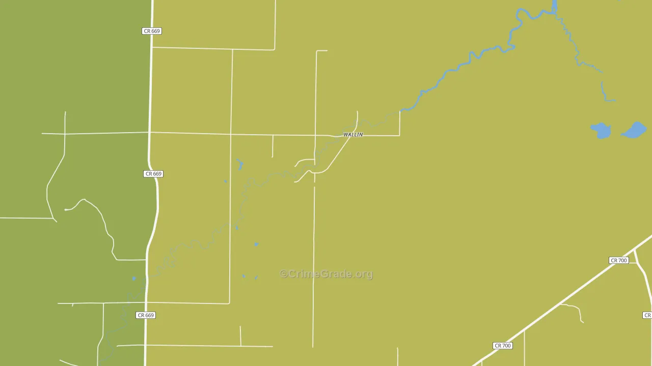Wallin, MI Map of Vandalism Rates