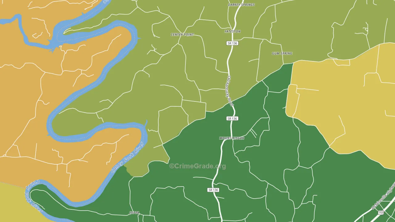 Walling, TN Map of Vandalism Rates