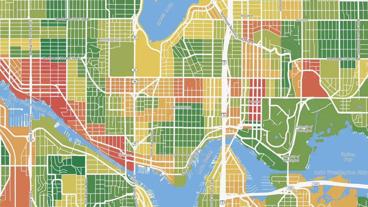 Wallingford, Seattle, WA Map of Vandalism Rates