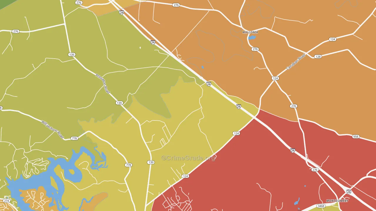 Wallonia, KY Map of Vandalism Rates
