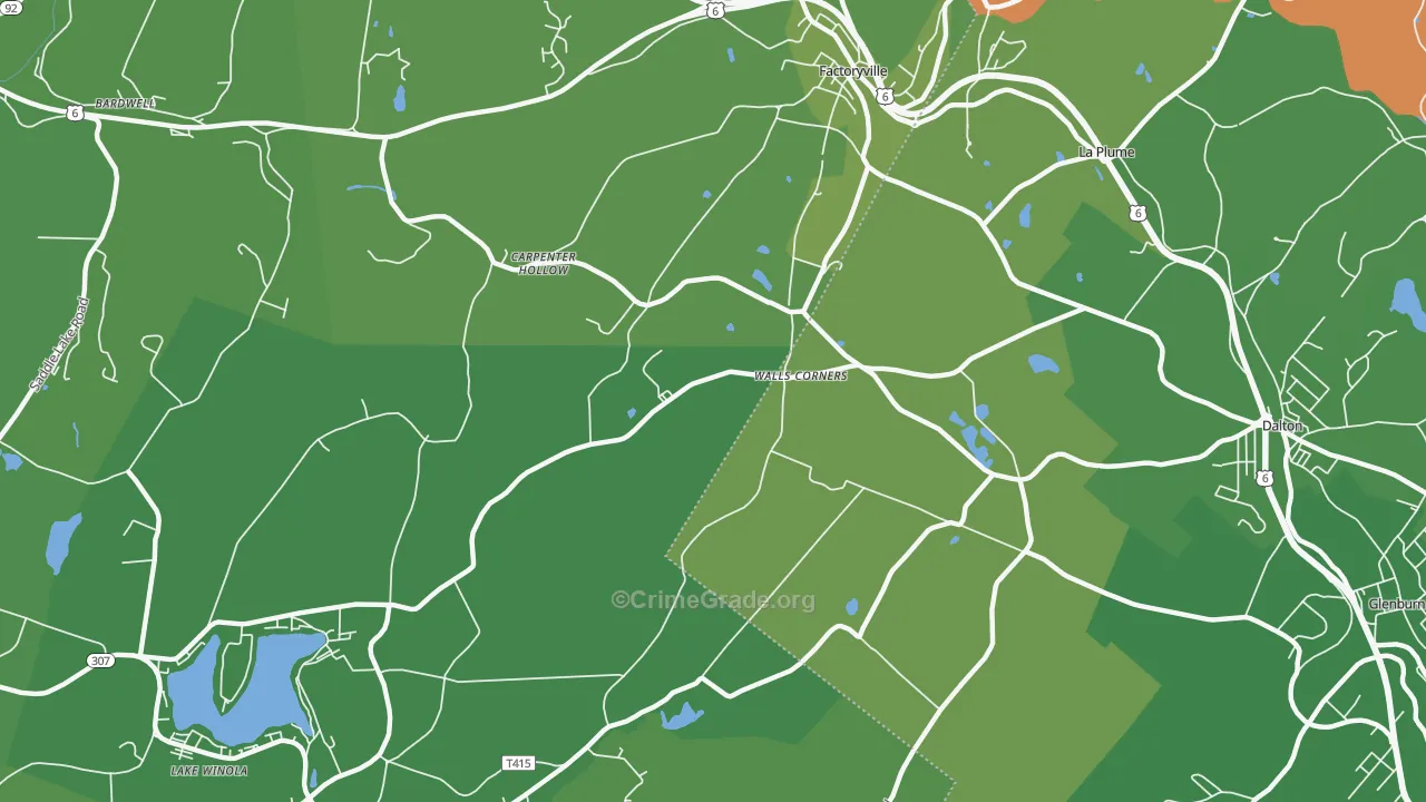Walls Corners, PA Map of Vandalism Rates