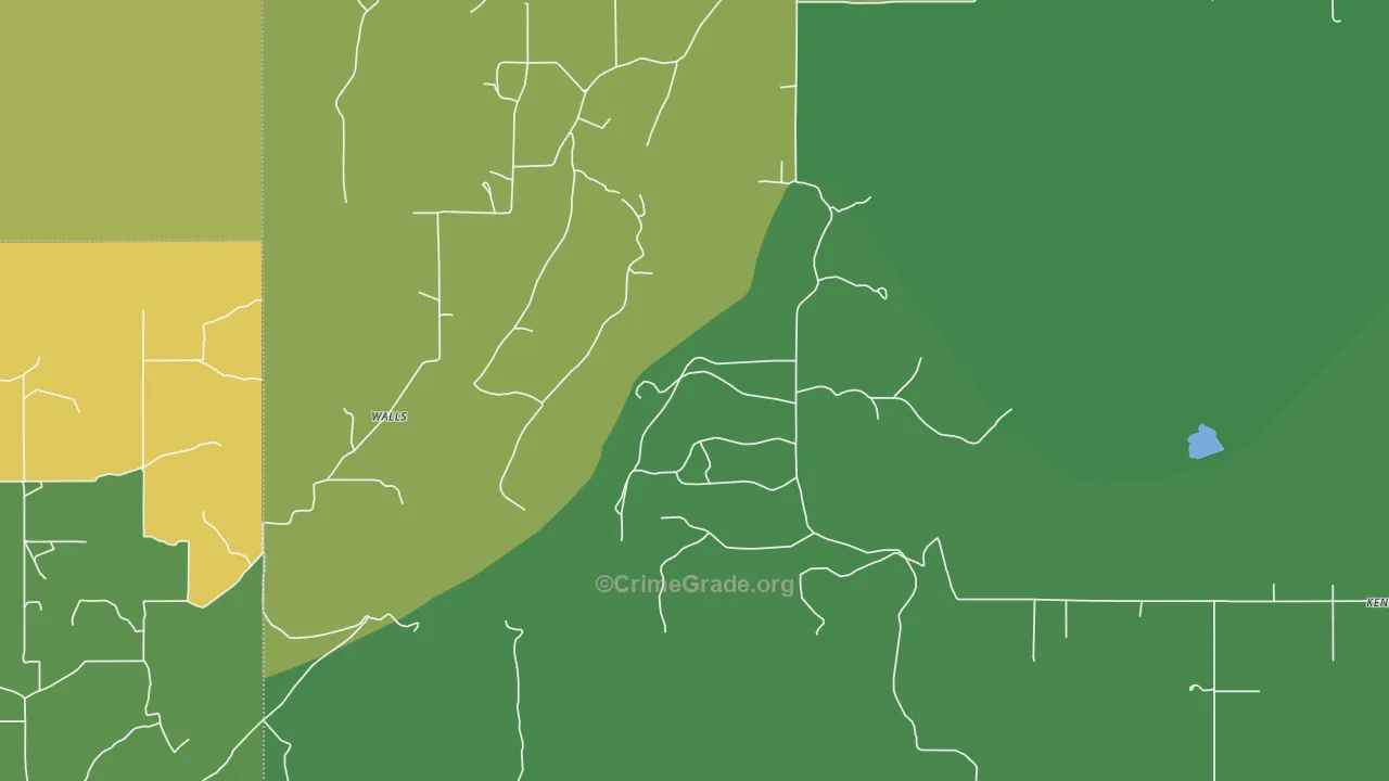 Walls, OK Map of Vandalism Rates