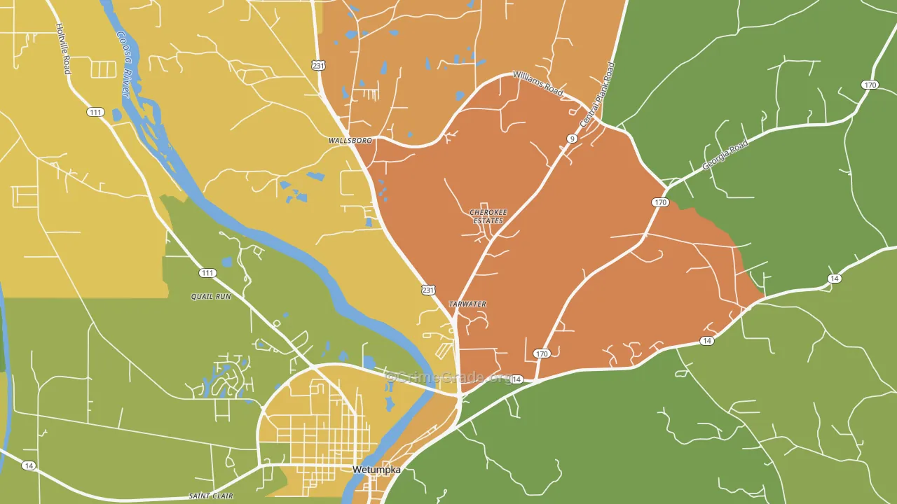 Wallsboro, AL Map of Vandalism Rates