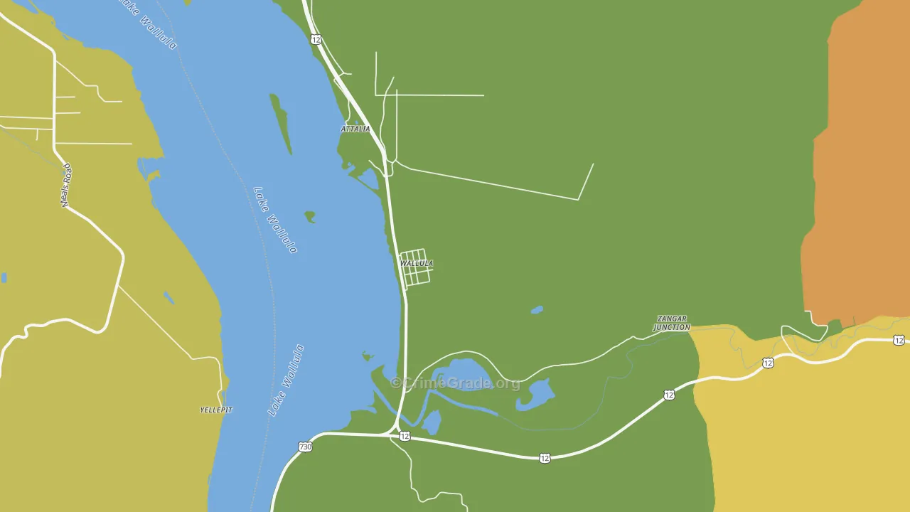 Wallula, WA Map of Vandalism Rates
