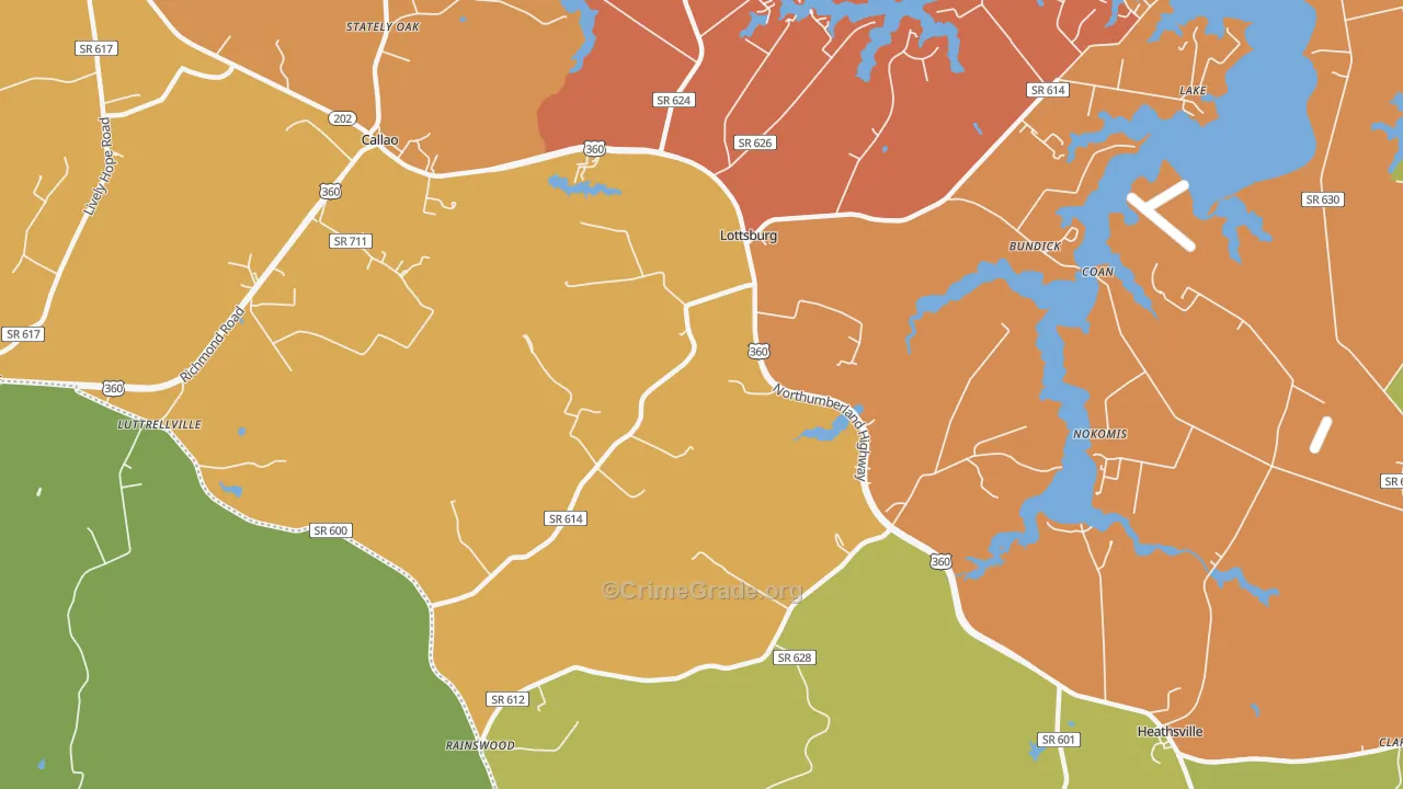Walmsley, VA Map of Vandalism Rates