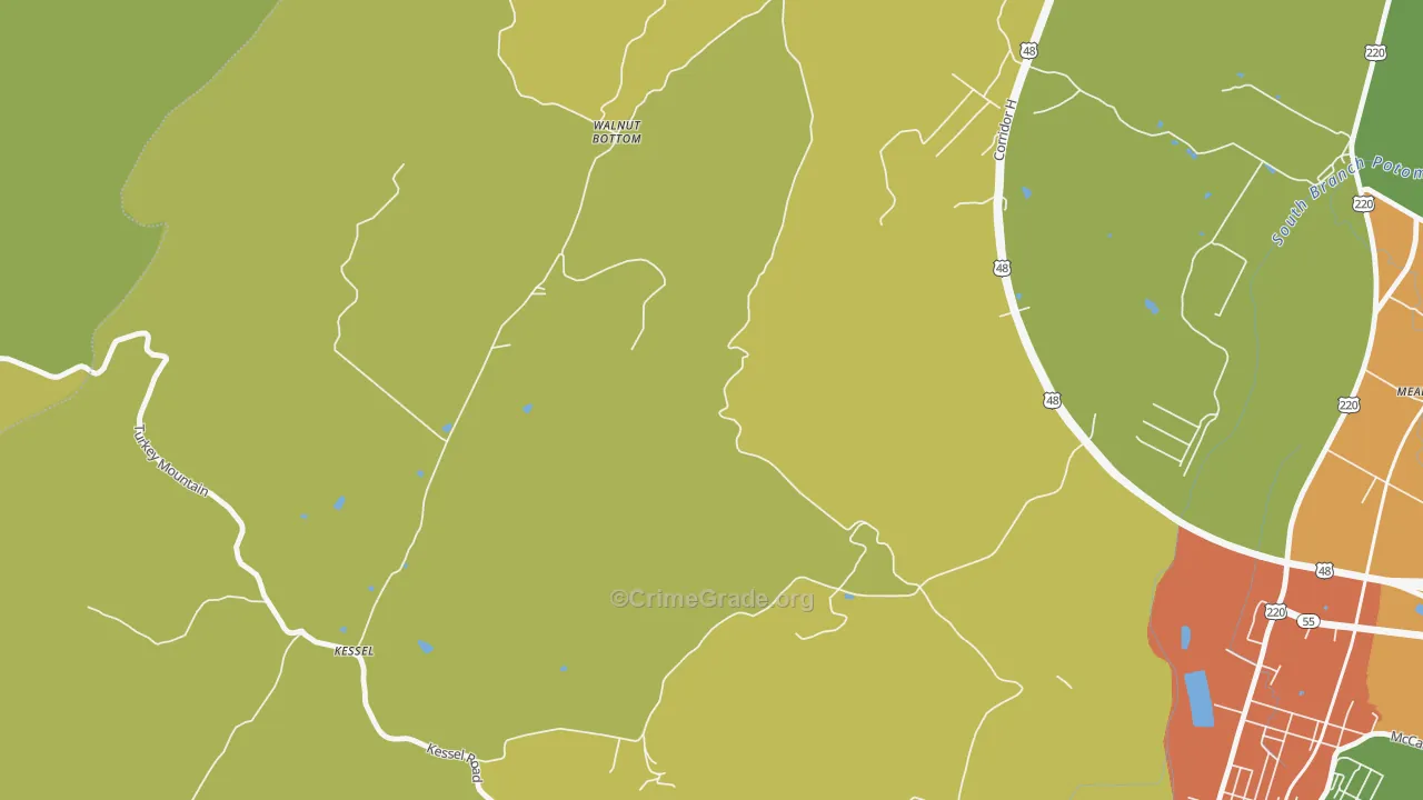 Walnut Bottom, WV Map of Vandalism Rates