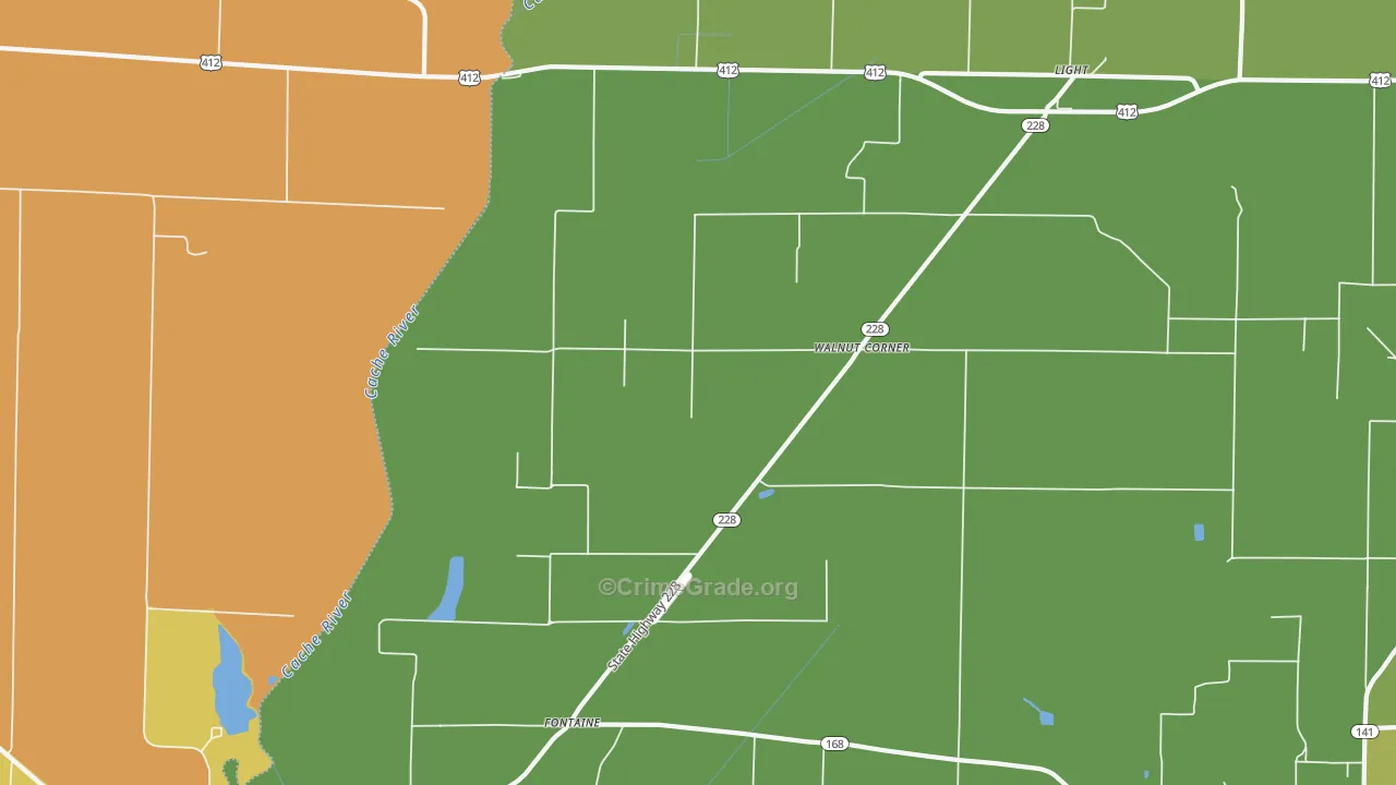 Walnut Corner, AR Map of Vandalism Rates