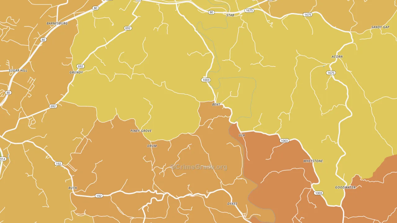 Walnut Grove, KY Map of Vandalism Rates