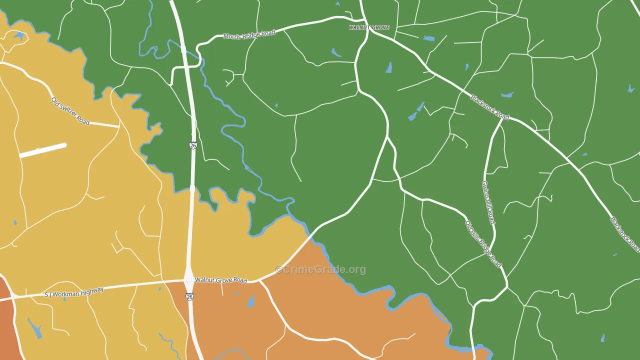 Walnut Grove, SC Map of Vandalism Rates