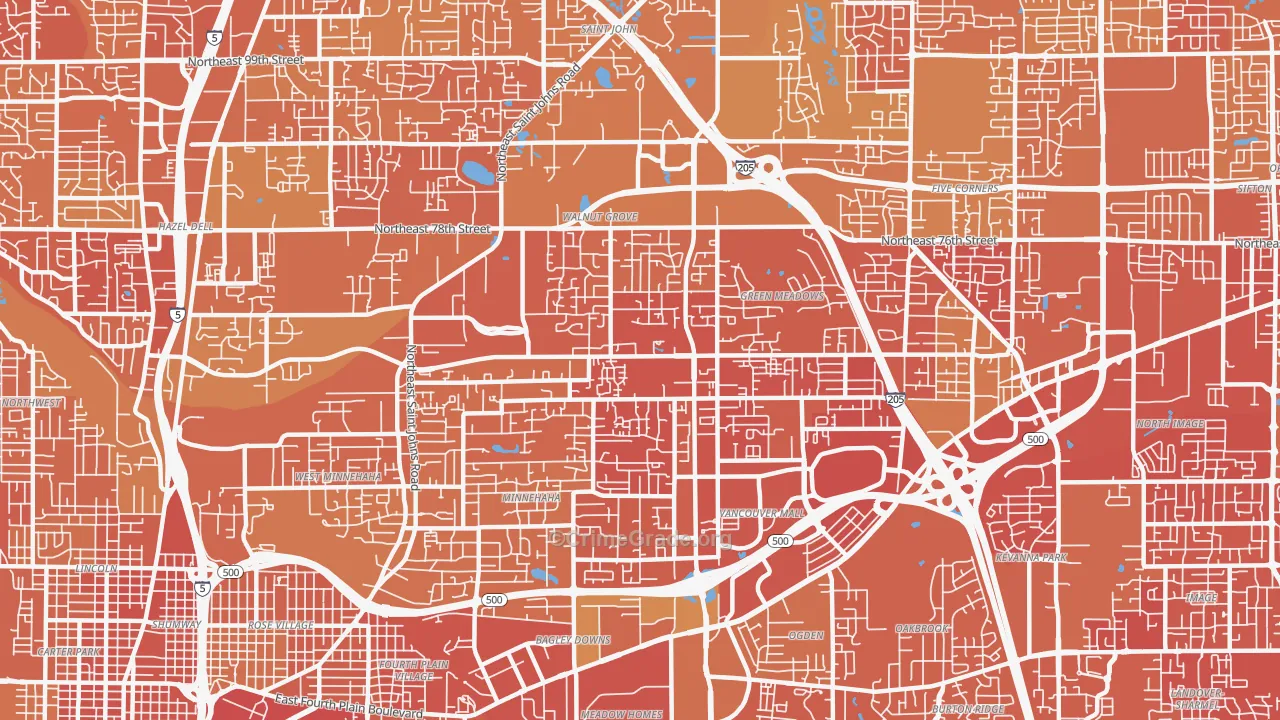 Walnut Grove, WA Map of Vandalism Rates