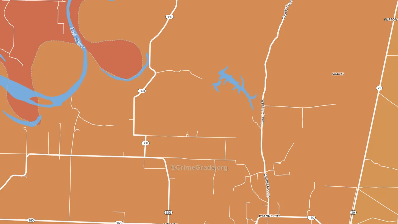 Walnut Hill, AR Map of Vandalism Rates
