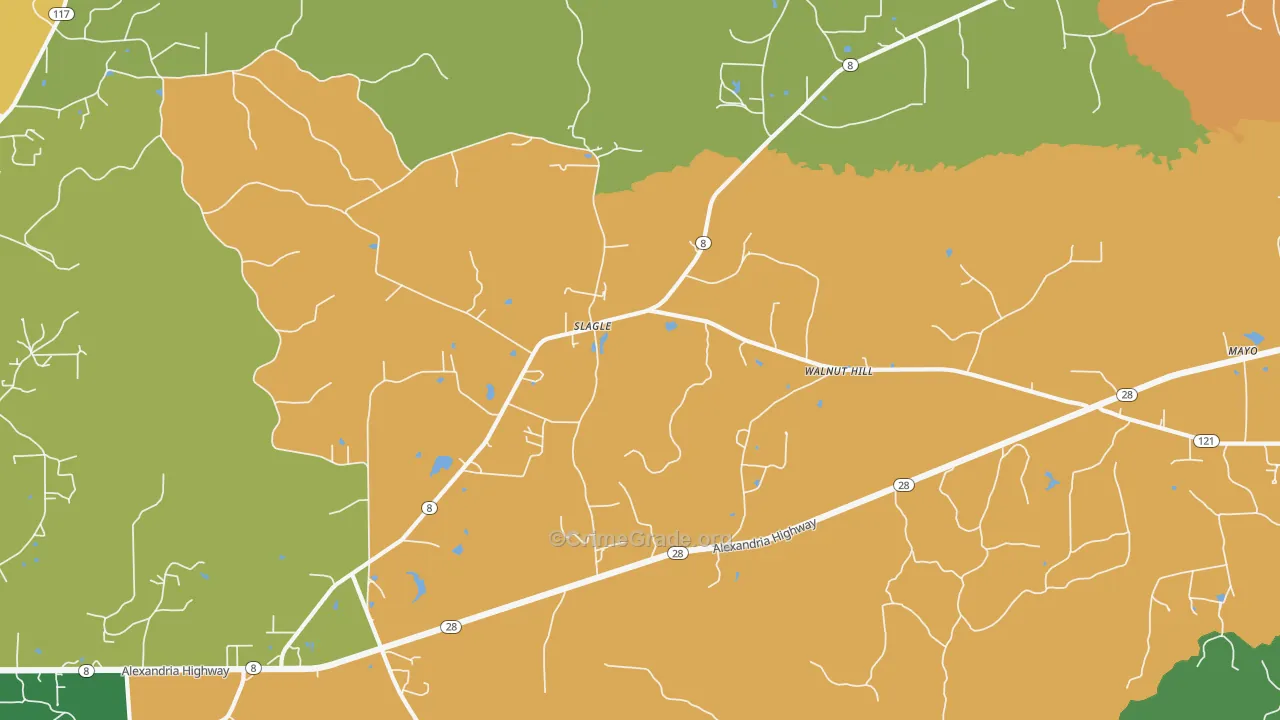 Walnut Hill, LA Map of Vandalism Rates
