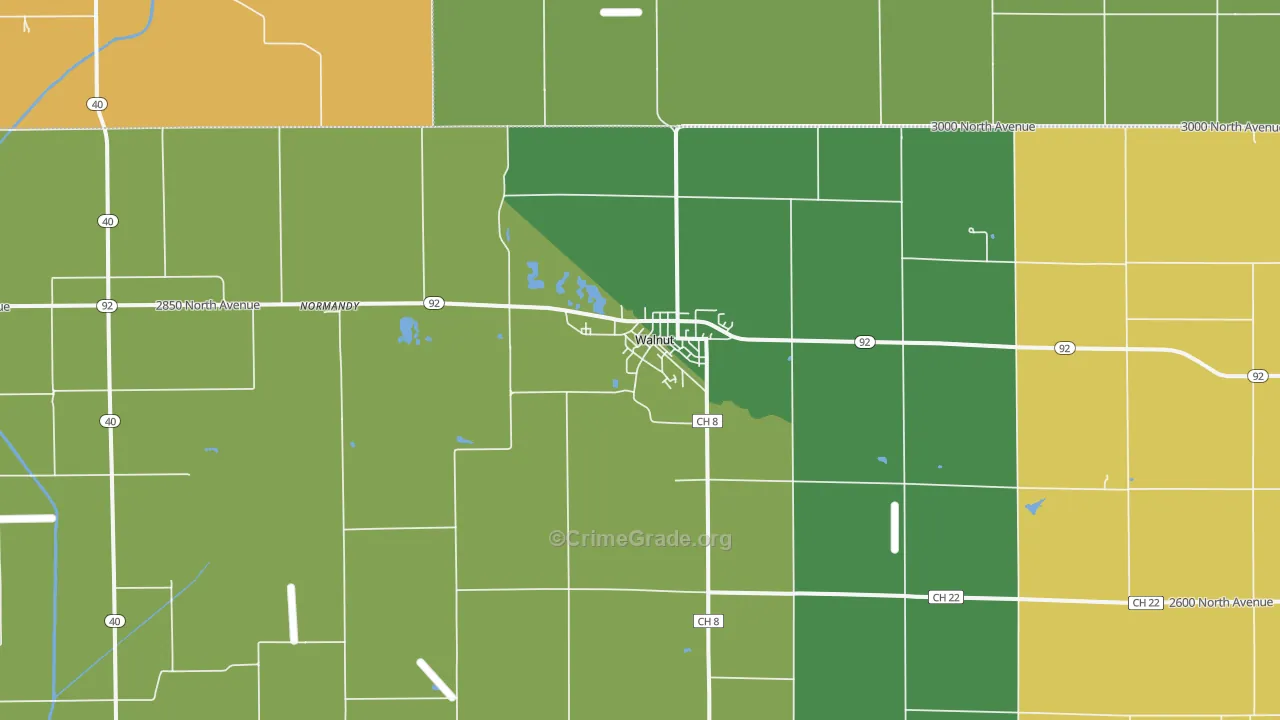Walnut, IL Map of Vandalism Rates