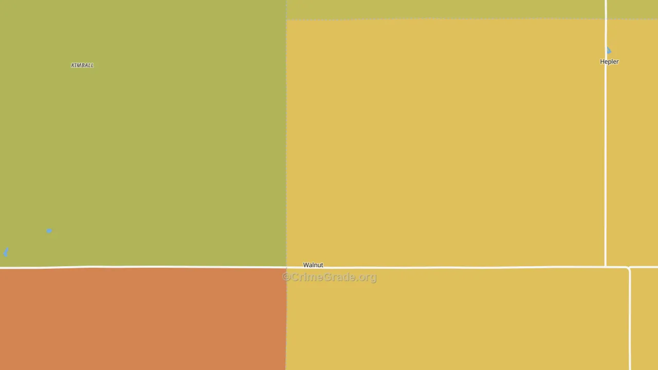 Walnut, KS Map of Vandalism Rates