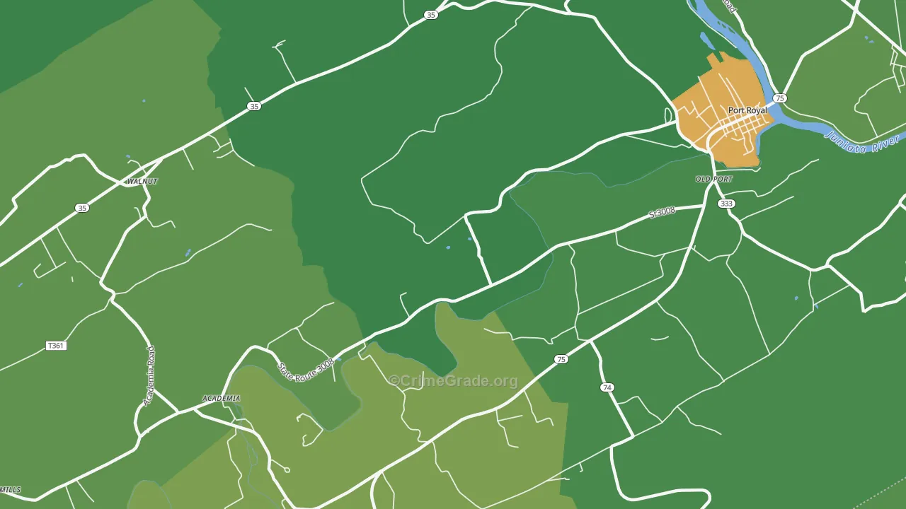 Walnut, PA Map of Vandalism Rates