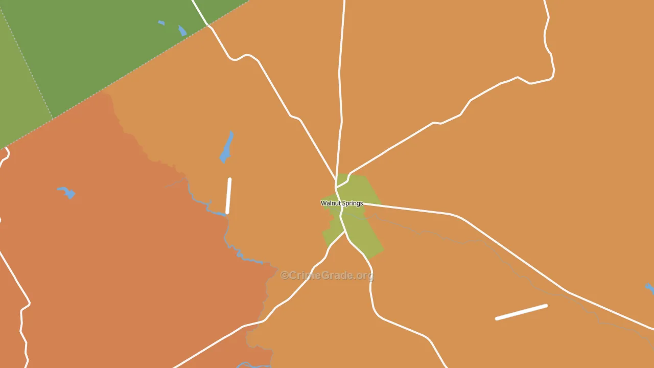 Walnut Springs, TX Map of Vandalism Rates