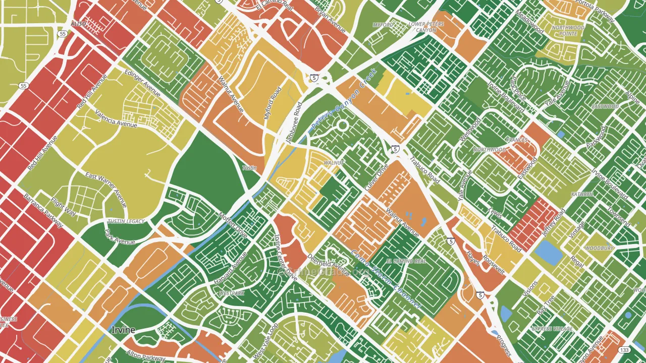Walnut Village, Irvine, CA Map of Vandalism Rates