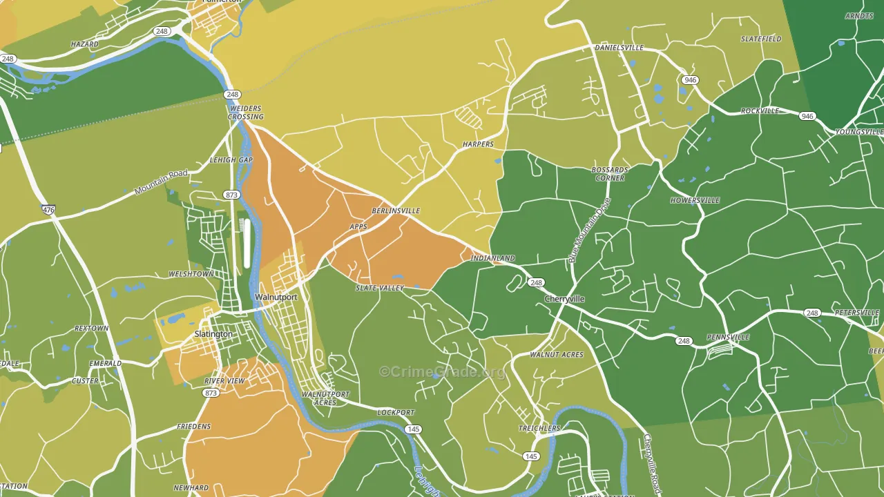 Walnutport, PA Map of Vandalism Rates