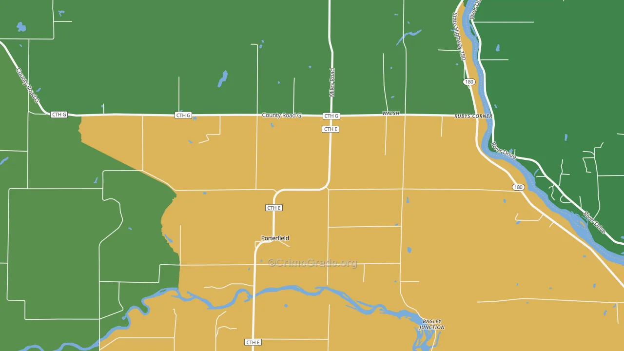 Walsh, WI Map of Vandalism Rates