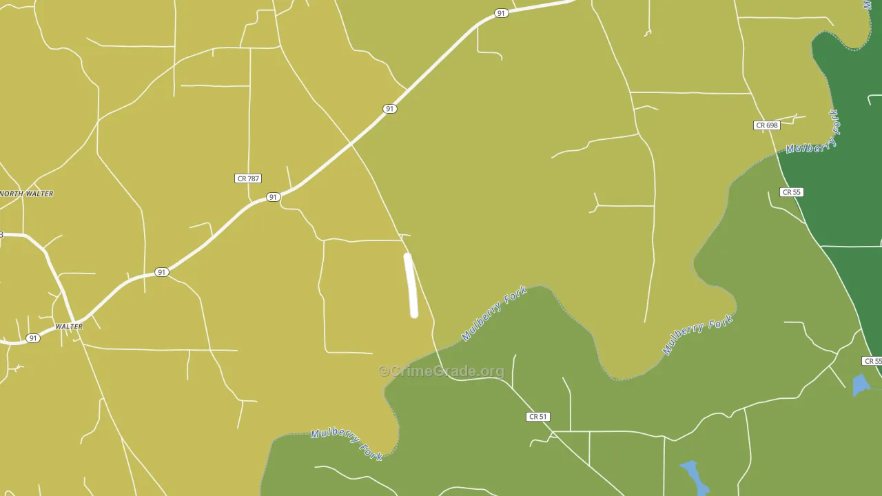Walter, AL Map of Vandalism Rates