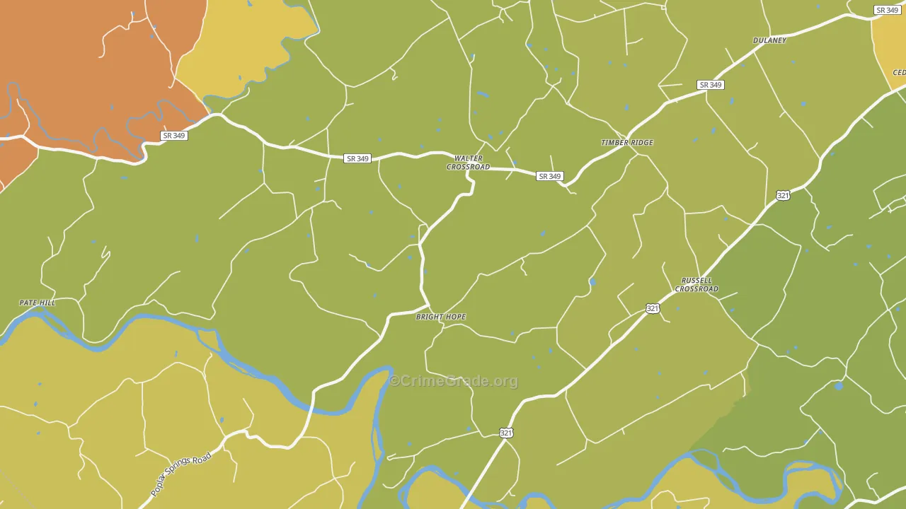 Walter Crossroad, TN Map of Vandalism Rates