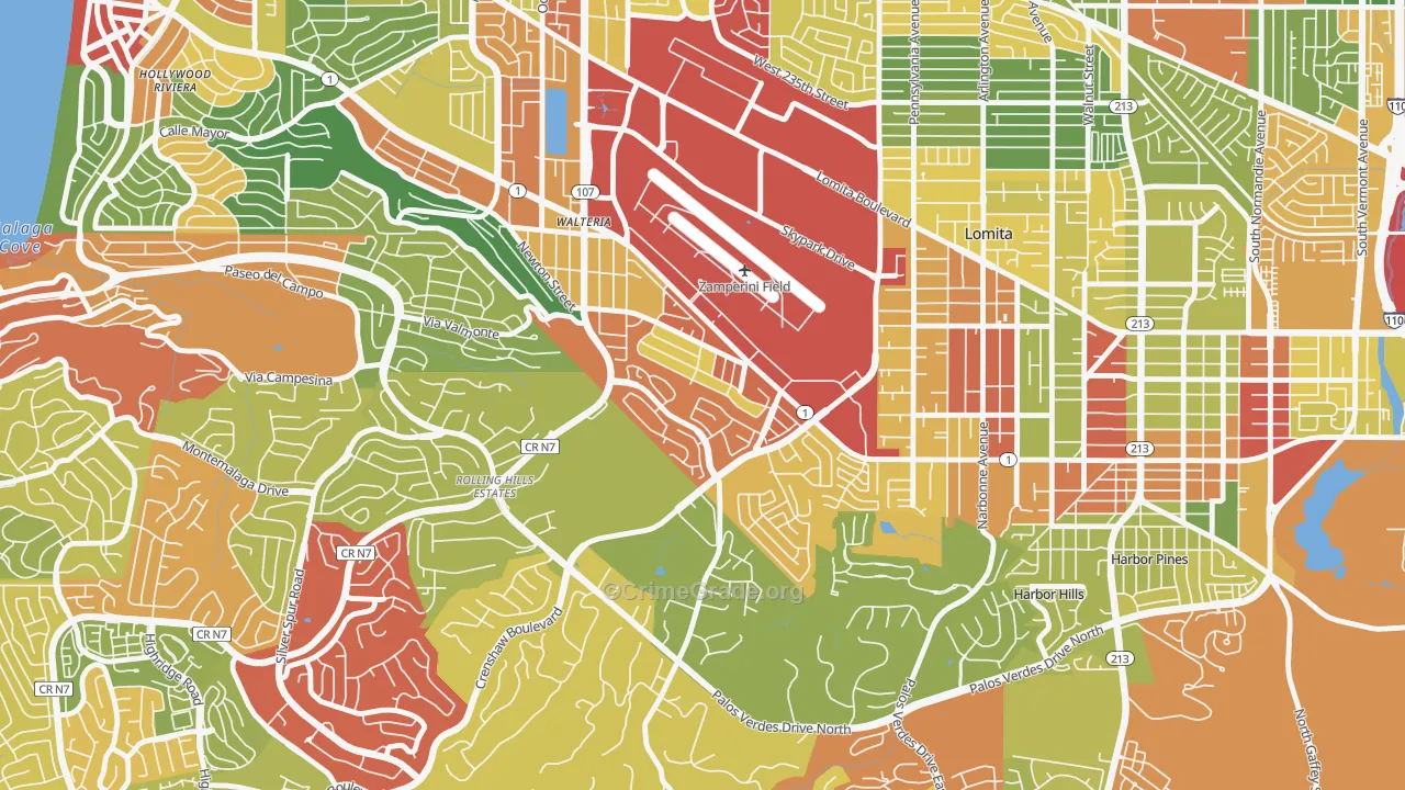 Walteria, Torrance, CA Map of Vandalism Rates