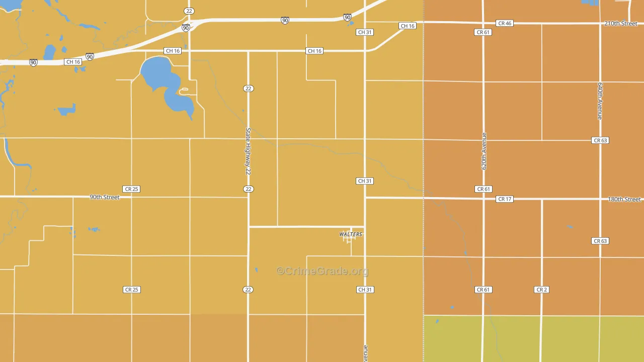 Walters, MN Map of Vandalism Rates